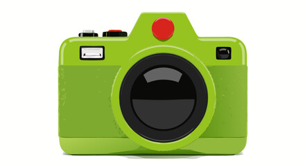 Icon Vector SVG Illustration of Green Camera with Minimalist Flat Design Style