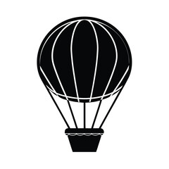 Obraz premium Black silhouette of a hot air balloon with ornate basket