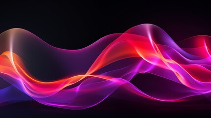 Obraz premium Colorful wave with red, pink and purple colors. The wave is long and has a lot of movement