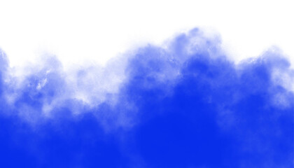 Blue smoke cloud fog dust isolated on transparent background. Colorful smoke smog misty fog steam explosion special effect. Smoke texture for Compositing, covering, overlay, design elements, PNG 
