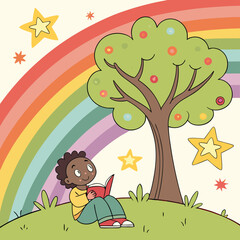 boy and girl on the swing