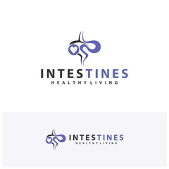 Love Intestine human organ logo design concepts. Medical symbol. Vector illustration
