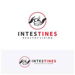Care Intestine human organ logo design concepts. Medical symbol. Vector illustration