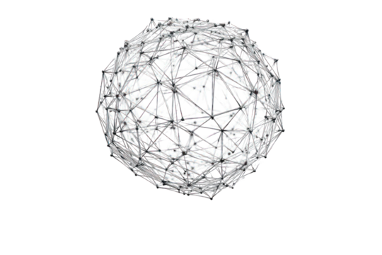 Abstract sphere of interwoven lines