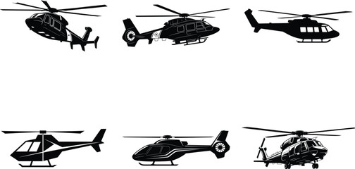 Helicopter Silhouette PNG SVG | Aircraft Clipart | Digital Vector for Printing & Cutting