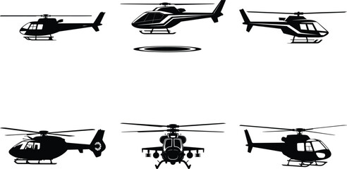 Helicopter Silhouette SVG | Military Aircraft Clipart | Vector Cut File for Cricut & Silhouette Cameo