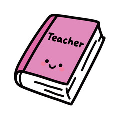 Cute cartoon pink book with 