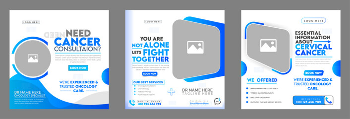 cancer awareness and treatment promotional posters social media post