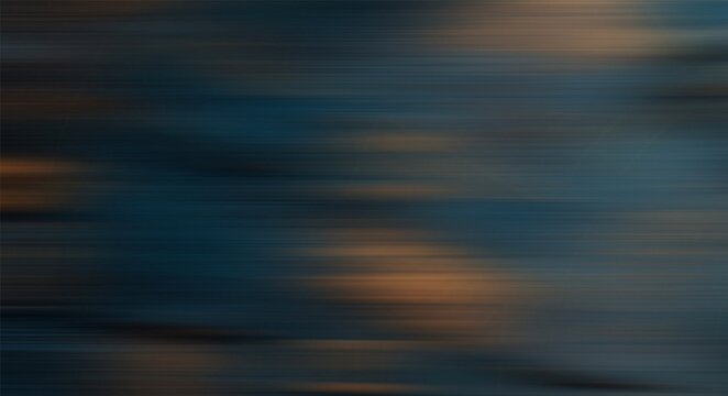 Dark abstract horizontal motion blur with deep blue and subtle orange accents background streaks