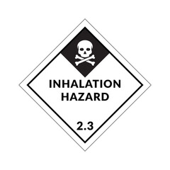Obraz premium Inhalation Hazard Class 2.3 Vector Label Placard. Hazardous Material Gas Poisonous, Toxic Sign for Packages, Outdoor Design. 
