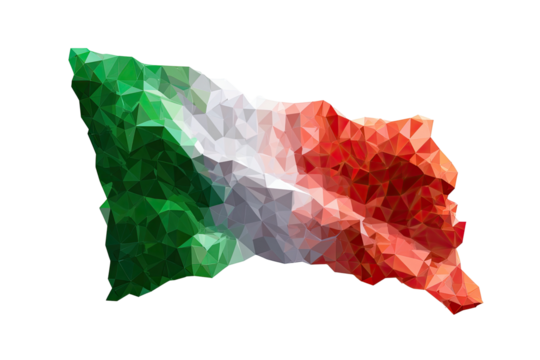 Italian flag in polygonal style