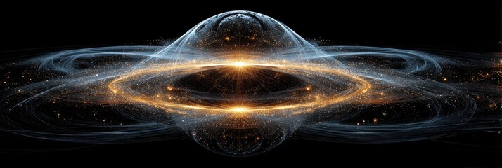 Abstract cosmic nebula with swirling structures and luminous centers