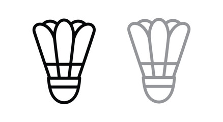 Black badminton shuttlecock icon isolated on white background