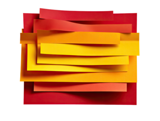 Abstract composition of overlapping colored paper rectangles