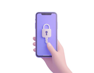 3d cartoon password verification. Password authentication concept. Login process. Aut