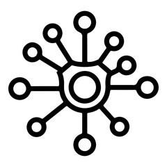 Fototapeta premium Abstract starburst network connection icon vector graphic for digital concepts