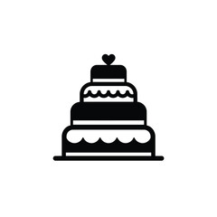 Black tiered cake with heart topper wedding celebration
