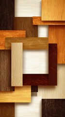 Naklejka premium Different wooden textures and shades are arranged in an abstract pattern, showcasing a selection of natural colors that enhance design elements.