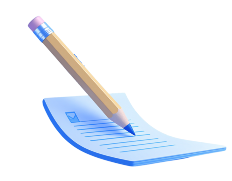 3d edit file. paperwork improve. document with a pencil. 3d illustration. 