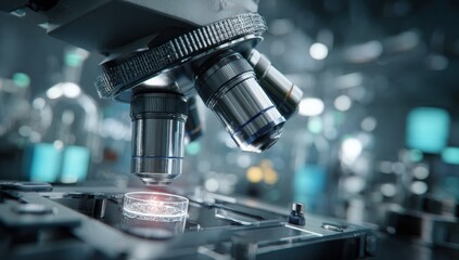 High-tech microscope in a laboratory setting