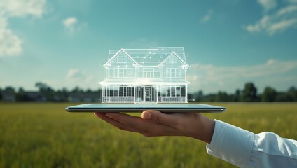 Futuristic Home Design on a Tablet