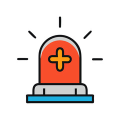 Fototapeta premium Medical Alert Siren in Red with Shining Light Rays