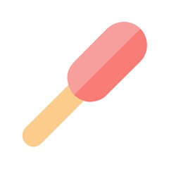 Minimalist flat vector illustration of a pink popsicle