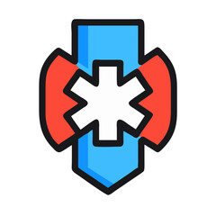 Obraz premium Bold icon of emergency medical services emblem design element