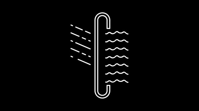 Animated air pollution icons in thin line style