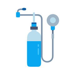 Simple Illustration of Respiratory Therapy Equipment on Black Background
