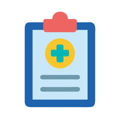 Fototapeta premium Medical clipboard icon with cross symbol, isolated healthcare sign