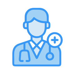 Medical professional avatar icon with addition symbol, healthcare concept