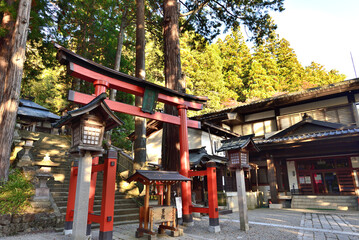 Hida Sannogu Hie Shrine is the most famous landmark in Takayama, Japan