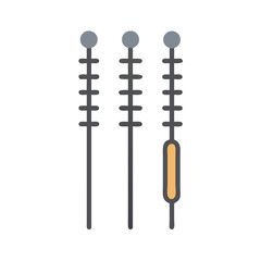 Acupuncture needles graphic on black background for alternative medicine