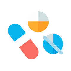 Pills and capsules on black background pharmaceutical concept design