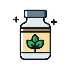 Isolated bottle of herbal medicine against a dark background