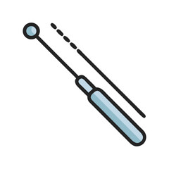 Stylized medical instrument illustration against a dark background