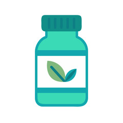 Flat vector illustration of herbal medicine bottle concept design