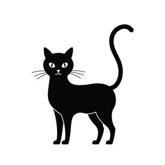 Black cat silhouette icon animal
