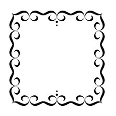 Black vintage vector frame on a white background.