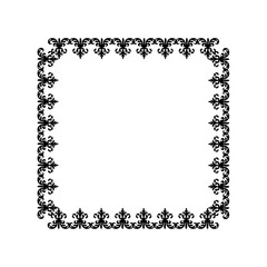 Black vintage vector frame on a white background.