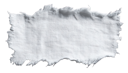 A piece of frayed white fabric
