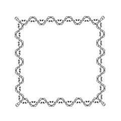 Black vintage vector frame on a white background.