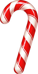 Obraz premium Candy Cane Vector Illustration – Red and White Christmas Sweet