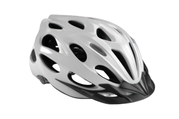 White bicycle helmet, close-up