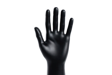 Obraz premium Close-up of a black glove on a hand