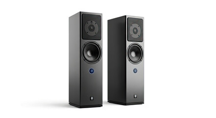 audio speakers isolated on white background