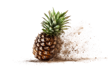 Pineapple in a sand explosion