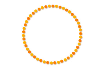 Marigold circle mandala garland Decoration: traditional festival dussehra, Diwali, celebration, wedding, floral on transparent background, PNG image vector design