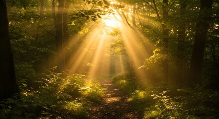 Fototapeta premium Mystic Forest Sunbeams